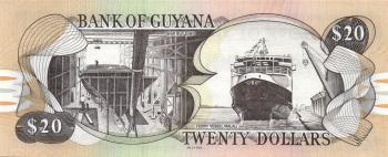 Guyana P.030f- 20 Dollars UNC