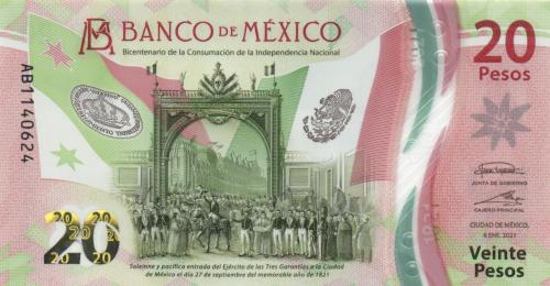 Mexiko P.neu 20 Pesos (Sig. 4) 6.1.2021 UNC