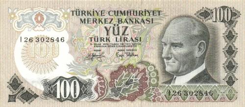 Türkei P.189b - 100 Lira UNC-