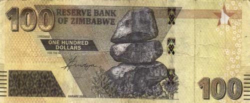 Zimbabwe P.106 - 100 Dollars 2020 F