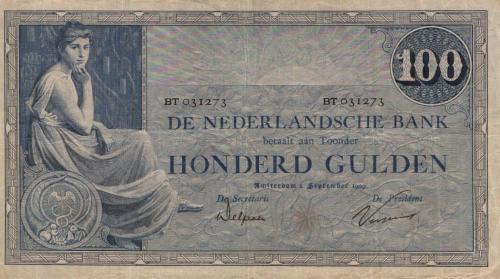 Niederlande P.039d - 100 Gulden 2.9.1929 VF