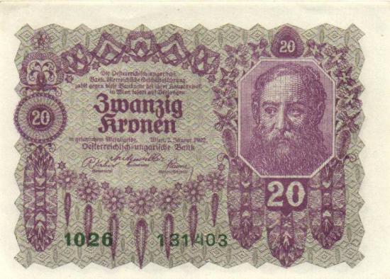 Österreich P.076 - 20 Kronen 1922 AU