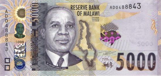 Malawi P.071 - 5000 Kwacha  1.10.2021 UNC