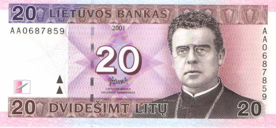 Litauen P.066 - 20 Litu 2001 UNC