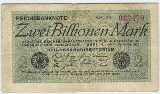 Ro.132a FZ BH - 2 Billionen Mark 5.11.1923 F+