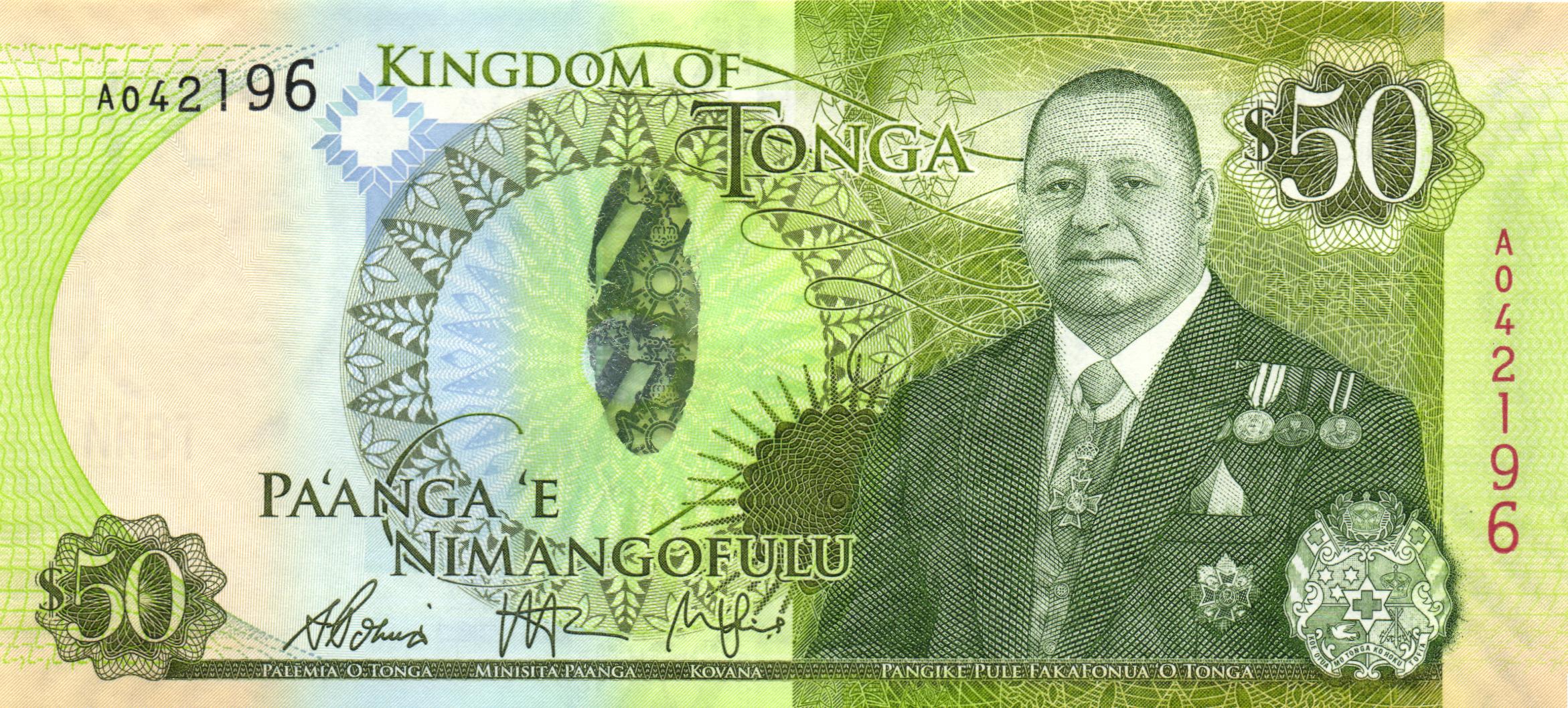 Weltbanknote Tonga P.048 50 Pa´anga UNC