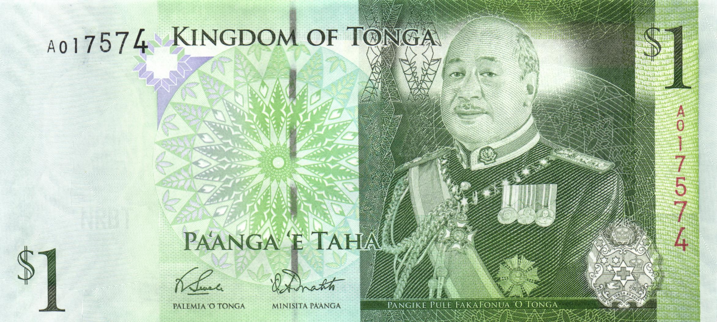 Weltbanknote Tonga P.037a 1 Pa´anga UNC