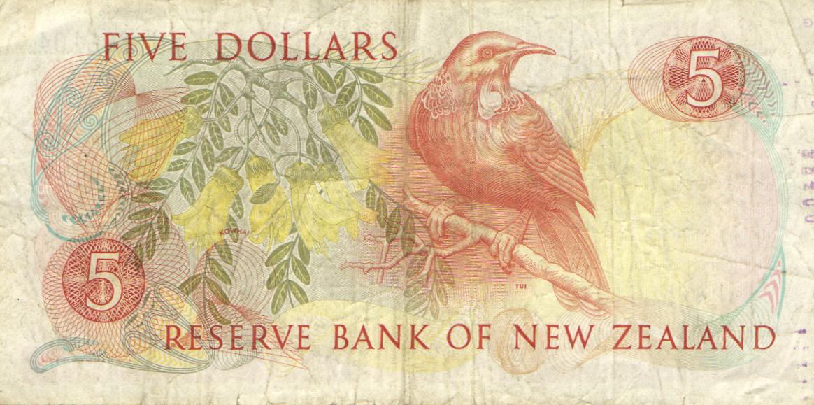 Weltbanknote Neuseeland P.171b 5 Dollars F