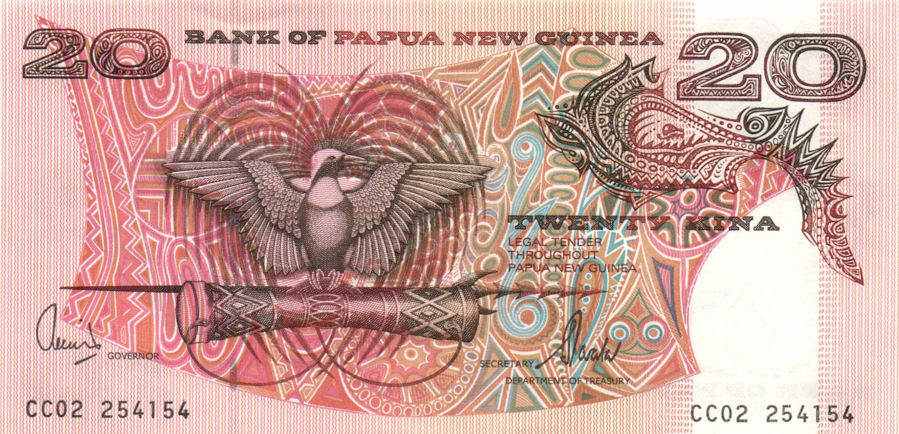 Weltbanknote Papua Neuguinea P.010e 20 Kina 2002 UNC Weltbanknote Papua Neuguinea P.010e 20 Kina 2002 UNC