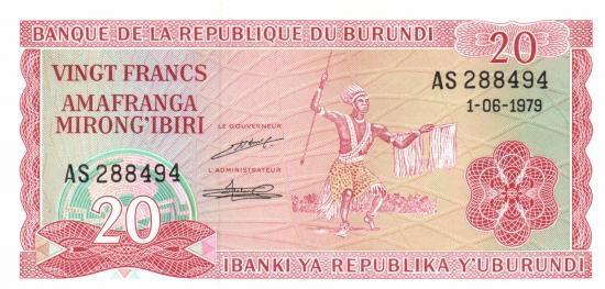 10 Francs 1997 Burundi P 33 d UNC 